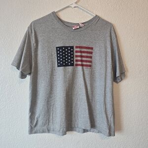 Target womens XL gray patriotic flag tshirt